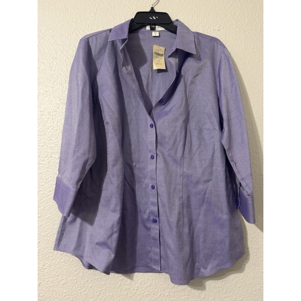 Coldwater Creek Womens Plus Sz Xl Button Down Work Office Purple New